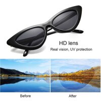 Kính Râm, Kính Mát Nữ Mắt Mèo Gọng Nhựa Dẻo Cao Cấp Chống Nắng Uv400 - Nhiều Màu Lựa Chọn - ĐEN
