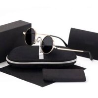 Kính râm, Kính mát thầy bói thầy đồ mắt tròn nhỏ mini Mắt Đen Gọng Bạc