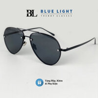 Kính Râm, Kính Nam Mắt Phi Công Gọng Khoan Full Đen - BLUE LIGHT - BẠC GƯƠNG