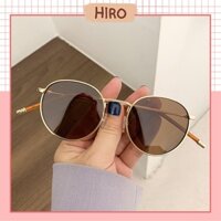 Kính râm mát thời trang nữ nam phong cách sang chảnh retro Hàn Quốc gọng kim loại cao cấp chống tia UV HIRO 250