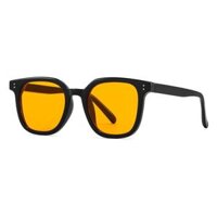 Kính Râm Nam Nữ Tròng Phân Cực Nhiều Màu Độc Lạ Chống Chói Lóa Và Tia UV400 Phối Đồ Trendy Phong Cách Hàn Quốc AK119 - Gọng Đen-Mắt Vàng