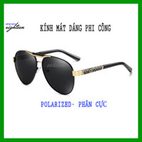 Kính râm nam phân cực, mắt kính POLARIZED, kiểu dáng phi công ôm mắt