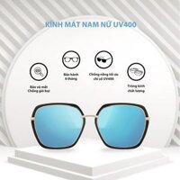 Kính râm nam phom đa giác tráng gương, kính mát nữ gọng kính kim loại kép UV400 Jaliver Young SM - 6080