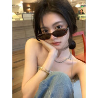 Kính râm nữ chống tia cực tím thời trang cá tính kính râm Gọng kính Trong Suốt Họa Tiết Da Báo hình bầu dục