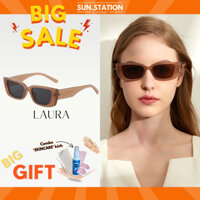 Kính râm nữ nam thời trang SUN STATION, Kính mát chống tia uv gọng chữ nhật. Kính đi biển, đi du lịch, đi nắng - LAURA