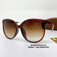 Kính Râm Nữ Thom Browne Len Nâu Tròng To Chân Kim Loại 9324