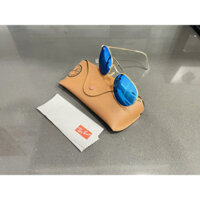 Kính râm Ray Ban RB3447 001 kim loại tròn 50-21, gọng vàng/Thấu kính xanh gương.
