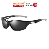 Kính Thể Thao Nam Nữ Đạp Xe, Chạy Bộ Thời Trang, Mắt Kính Phân Cực Polarized Chống Chói, Chống Lóa Đi Đêm AK042 - AORON - G Xám Đen, Mắt Đen