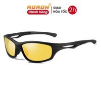 Kính Thể Thao Nam Nữ Đạp Xe, Chạy Bộ Thời Trang, Mắt Kính Phân Cực Polarized Chống Chói, Chống Lóa Đi Đêm AK042 - AORON - GĐen, M Vàng Đi Đêm