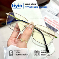 Kính Thời Trang Nam Nữ 0 Độ Gọng Kính Titanium Không Gỉ tròng kính chống UV400 6652 - tiyin.stu