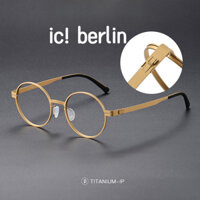 [Kính TOTU] IC berlin Kính không vít Khung kính titan nguyên chất Kính khung kim loại Kính IC berlin 80996 Nhà thiết kế người Đức có thể phù hợp với Kính cận thị Khung kính khung tròn