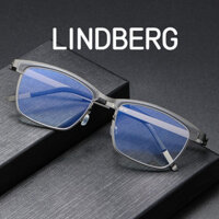 [Kính TOTU] LINDBERG LINDBERG không vít nhà thiết kế gọng kính titan nguyên chất 9844 cổ điển vuông full viền mặt to tôn dáng chân mày gọng kính rộng 143mm