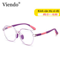 Kính Trẻ Em Chống Bụi VIENDO Mắt Kính Gọng Đa Giác Chống Ánh Sáng Xanh Từ 0-6 Độ Cho Bé 3-12 Tuổi