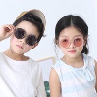 Kính trẻ em mắt tròn gọng kim loại chống UV