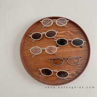 Kính trẻ em viền đính đá gọng kim loại cao cấp tròng chống uv400