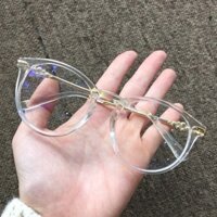 Kính Trong Suốt gọng Kim loại đính đá - Sang Chảnh