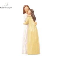 Kính vạn hoa Quà tặng cho mẹ từ con gái, Mẹ con gái Tượng nhỏ, Hình vẽ tay điêu khắc bằng nhựa, Các bức tượng nhỏ Trang trí nội thất đẹp