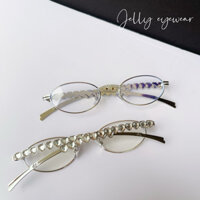 Kính viền đá G.M Barrette 02 JENNIE dáng tròn form nhỏ Bayonetta Y2K