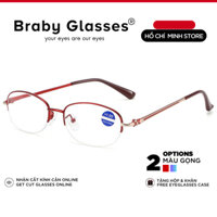 Kính Viễn Thị Braby Glasses Kính lão đọc sách  cho người lớn tuổi sẵn độ Titan cao cấp chắc chắn chống gẫy siêu nhẹ KL02