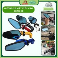Kính xe máy thời trang mini CRG Chân 3D Mặt Kính Xanh gắn chân gương cho AB, SH, SH Mode, Wave,…
