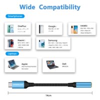 Kinsound USB Loại C đến 3.5Mm Tai nghe Jack Adapter Loại C đến 3.5Mm Tai nghe kết nối cáp,