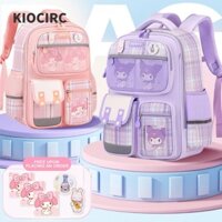 KIOCIRC Túi đi học dành cho học sinh  Kuromi, Ba lô đi học Kuromi Melody chống thấm nước, Túi sách vải dung tích lớn bằng vải Polyester