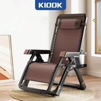 KIOOK Ghế Xếp Thư Giãn Ghế Gấp Gọn Ghế Nằm Thư Giãn Ghế Ngủ Trưa Vải Sợi Tơ Băng 3D