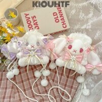 KIOUHTF Túi đeo vai , Túi sang trọng Bunny Kawaii, Ví ngọt ngào công chúa dây chuyền dễ thương