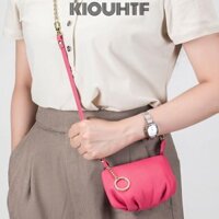 KIOUHTF Túi đựng bánh bao đeo chéo , có móc khóa Túi đeo vai đeo chéo phù hợp, da bò nhẹ Dây chuyền da mềm chống thấm nước Túi Mini nữ
