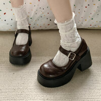 (Kịp trước Tết) Giày mary jane 𝗞𝗜𝗖𝗛𝗜 đế cao chất da mềm êm dễ đi Kichi Shoes mã 𝗡𝟬𝟭