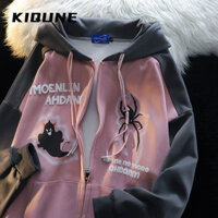 Kiqune American Retro Spider Little Devil Color Matching Sweatshirt Nữ Thu Đông Rời hiphop Dạo Phố Cặp Đôi Áo Khoác Có Mũ Trùm Đầu Thẻ Giá 288 Giá Khuyến Mãi 149 SH Việt Nam Tag Price165000 Wwy2391egn 10Z250307