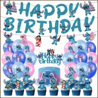 Kira Lilo Stitch chủ đề trẻ em trang trí tiệc sinh nhật biểu ngữ bánh topper bóng bay bộ cung cấp