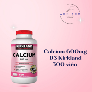 Viên uống bổ sung canxi Kirkland Signature Calcium 600mg + D3 500 viên