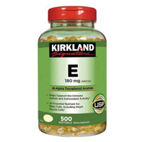 Kirkland Signature Vitamin E 180mg 400 I.U, hỗ trợ cải thiện sắc tố da, mờ sẹo