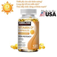 KIRKLAND Viên nang vitamin D tăng cường khả năng miễn dịch, xương chắc khỏe, giúp thúc đẩy quá trình hấp thụ canxi