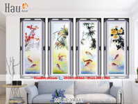 Kit tranh thêu chữ thập 3D Tứ Quý Đào Trúc Cúc Lan YA841