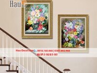Kit tranh thêu ruy băng Bộ 2 bức Lọ Hoa Nghệ Thuật S-102 & S-103
