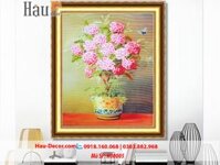 Kit tranh thêu ruy băng Chậu Cây Hoa Cẩm Tú Cầu H00005