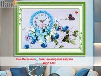 Kit tranh thêu ruy băng Đồng hồ Hoa Nghệ Thuật S-059