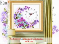 Kit tranh thêu ruy băng Đồng hồ Hoa Nghệ Thuật S-143