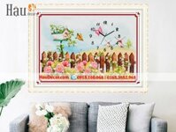Kit tranh thêu ruy băng Đồng Hồ Đồi Cối Xay Gió OT-043