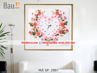 Kit tranh thêu ruy băng Đồng Hồ Hoa Hồng Trái Tim AD02-007