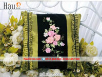 Kit tranh thêu ruy băng gối xanh A-0045