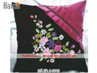 Kit tranh thêu ruy băng gối hoa A-0046