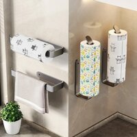 Kitchen paper towel holder without perforated cling film oil absorbing wall mounted paper roll pole