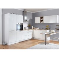 KITCHEN, Tủ bếp gỗ công nghiệp Acrylic bóng gương cao cấp KIT_010, kệ bếp Scandi Home