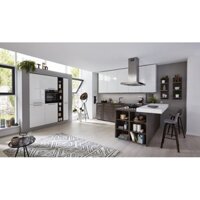 KITCHEN, Tủ bếp gỗ công nghiệp Acrylic bóng gương cao cấp KIT_002, kệ bếp Scandi Home