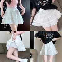 Kitpipipi Nguyên Chất Cotton Trắng Ren Váy Ngắn Nữ Ba Lê Phong Cách Chữ A Cao Bánh Ren Phong Cách Váy Váy J3j2