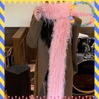 Kittbinne823 Khăn quàng cổ dài sang trọng, Khăn choàng lông thỏ giả 180cm Y2K cho bé gái, Lông tơ dày thời trang cho bữa tiệc ấm áp Khăn choàng quấn sang trọng ngoài trời