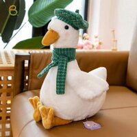 [Kittenbaby] Khăn quàng cổ hoạt hình Vịt sang trọng Đồ chơi búp bê nhồi bông Vịt bánh mì nướng trắng lớn Gối ngỗng làm dịu hình búp bê cho trẻ em Quà tặng sinh nhật 25cm [mới]